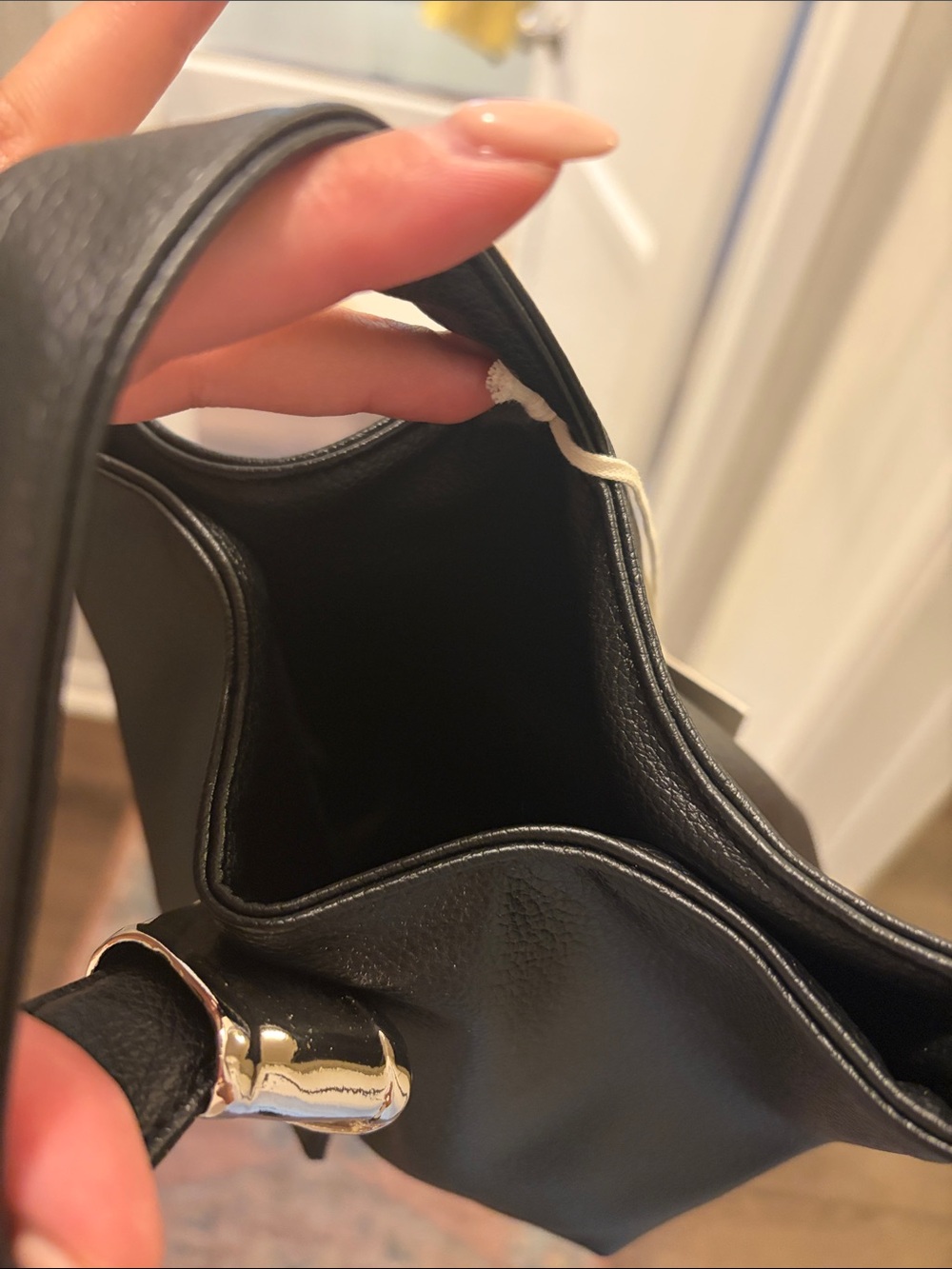 Merit x Brandon Maxwell Pebble Leather Mini Tote with Sculptural Silver Detail - Picture 4 of 4
